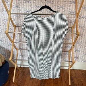 Madewell Black and White Striped Mini Dress